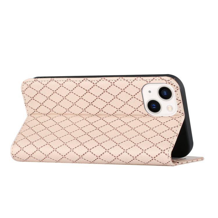 For iPhone 13 S11 RFID Diamond Lattice Flip Leather Phone Case