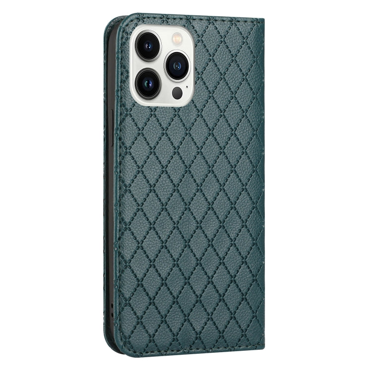 For iPhone 13 Pro Max S11 RFID Diamond Lattice Flip Leather Phone Case For iPhone 13 Pro