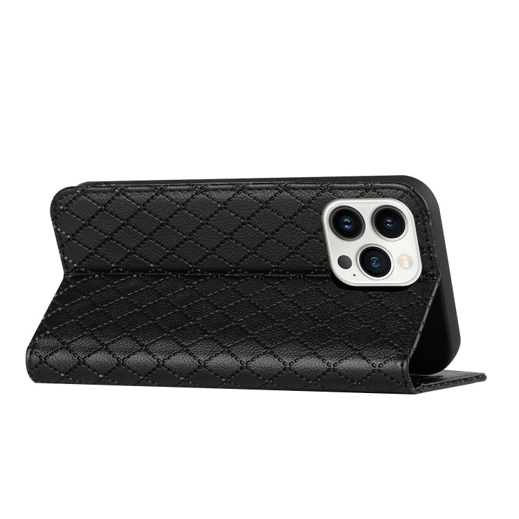 For iPhone 13 Pro Max S11 RFID Diamond Lattice Flip Leather Phone Case For iPhone 13 Pro