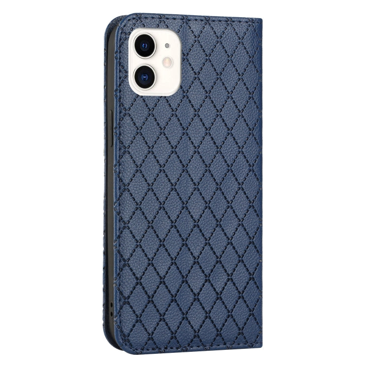 For iPhone 11 S11 RFID Diamond Lattice Flip Leather Phone Case