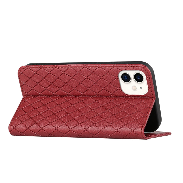 For iPhone 11 S11 RFID Diamond Lattice Flip Leather Phone Case