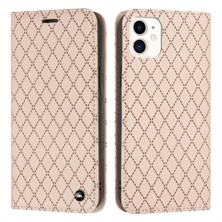 For iPhone 11 S11 RFID Diamond Lattice Flip Leather Phone Case