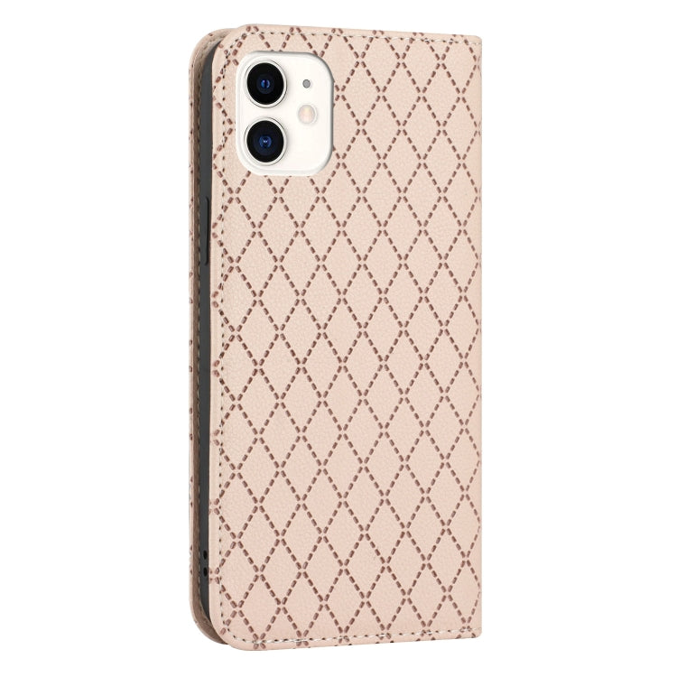 For iPhone 11 S11 RFID Diamond Lattice Flip Leather Phone Case