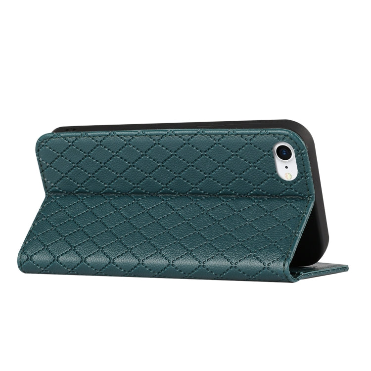 For iPhone SE 2022 / SE 2020 / 8 / 7 S11 RFID Diamond Lattice Flip Leather Phone Case