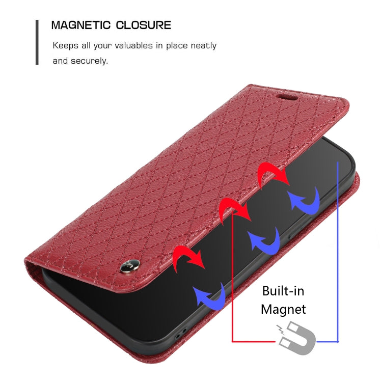 For iPhone XR S11 RFID Diamond Lattice Flip Leather Phone Case