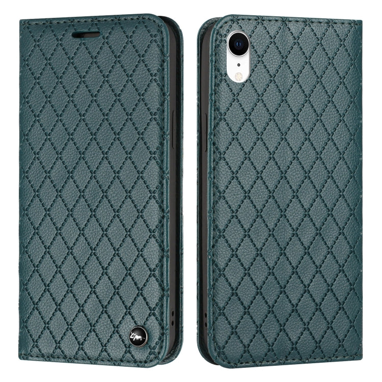 For iPhone XR S11 RFID Diamond Lattice Flip Leather Phone Case
