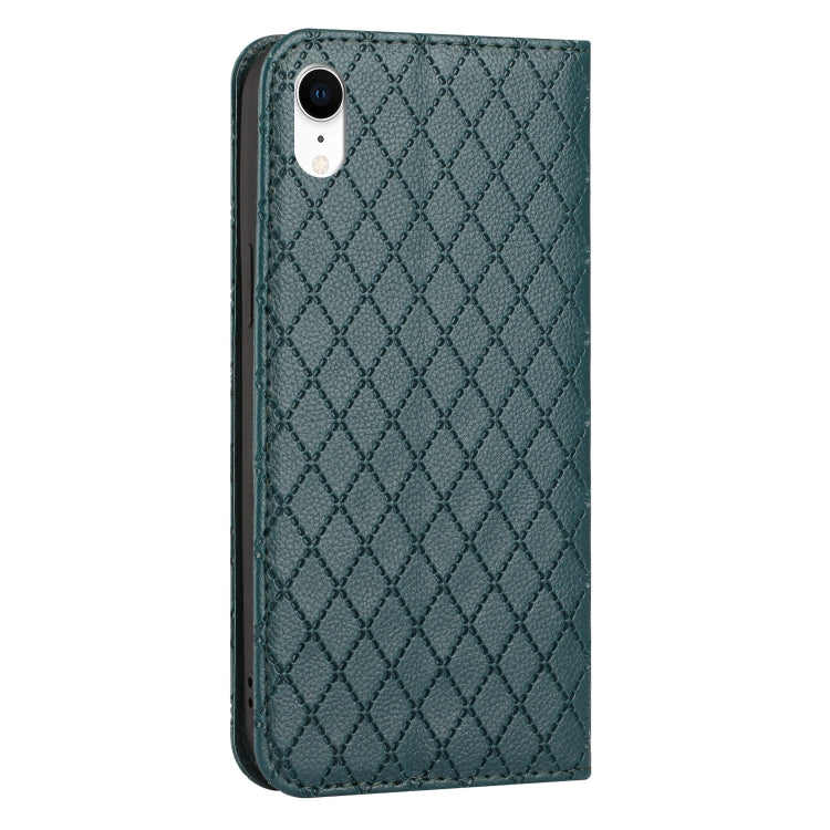 For iPhone XR S11 RFID Diamond Lattice Flip Leather Phone Case