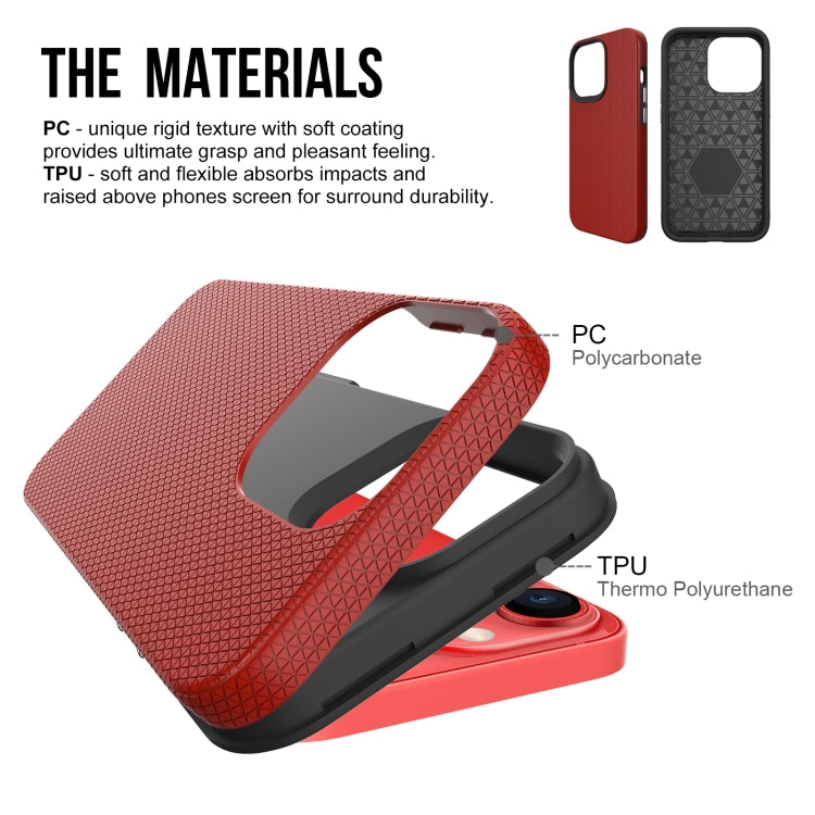 For iPhone 14 Pro Max Triangle Armor Texture Phone Case