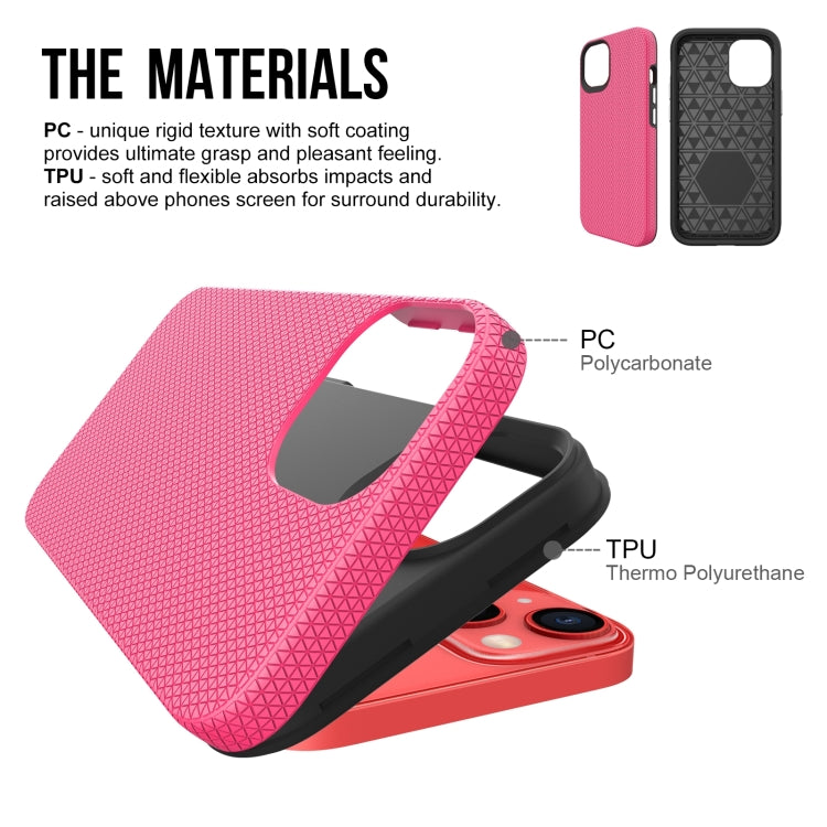 For iPhone 14 Triangle Armor Texture Phone Case