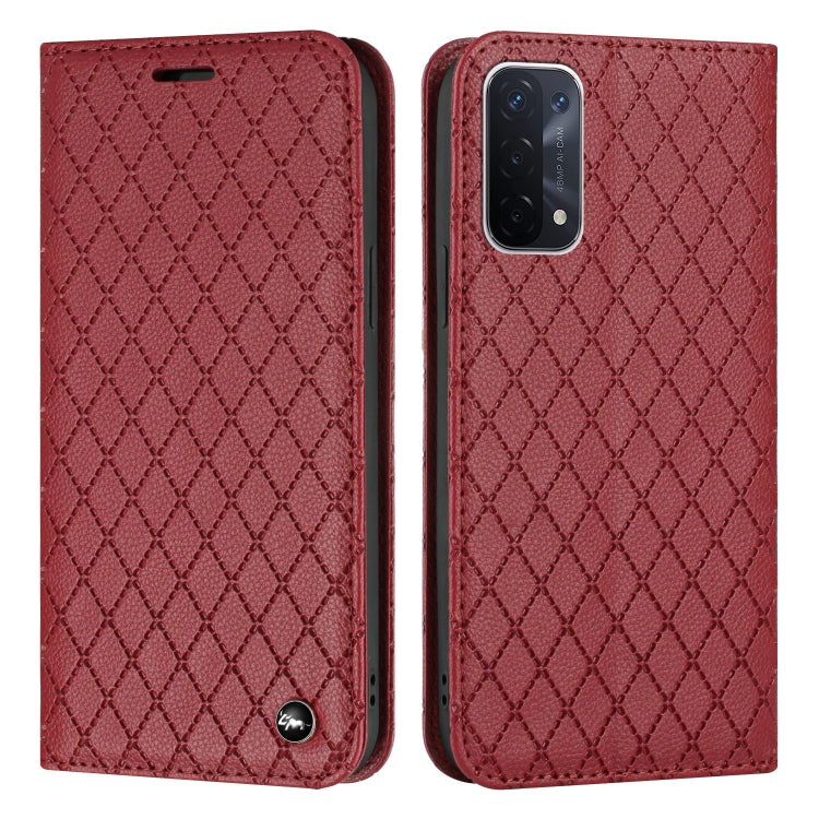 For OPPO A54 5G / A74 5G / A93 5G S11 RFID Diamond Lattice Flip Leather Phone Case
