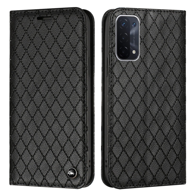 For OPPO A54 5G / A74 5G / A93 5G S11 RFID Diamond Lattice Flip Leather Phone Case