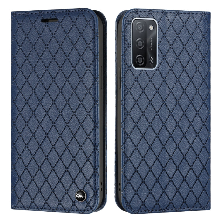 For OPPO A55 5G / A16 S11 RFID Diamond Lattice Flip Leather Phone Case
