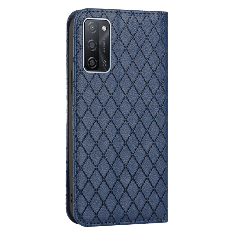 For OPPO A55 5G / A16 S11 RFID Diamond Lattice Flip Leather Phone Case