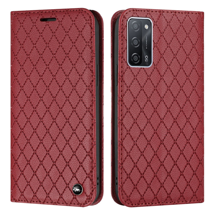 For OPPO A55 5G / A16 S11 RFID Diamond Lattice Flip Leather Phone Case