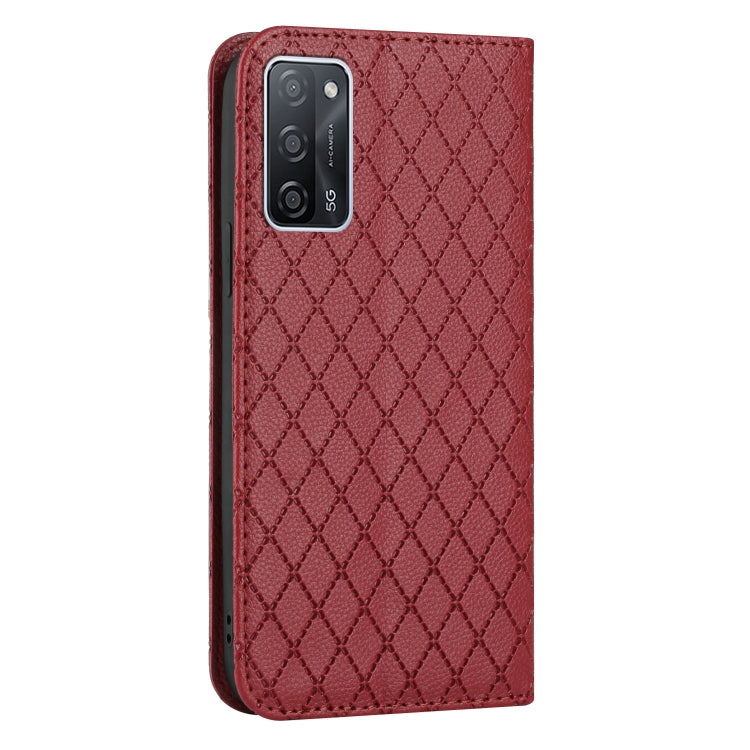 For OPPO A55 5G / A16 S11 RFID Diamond Lattice Flip Leather Phone Case
