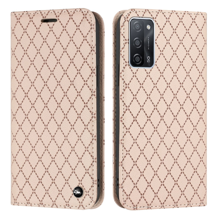 For OPPO A55 5G / A16 S11 RFID Diamond Lattice Flip Leather Phone Case