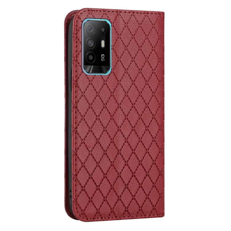 For OPPO A94 4G / A94 5G / A95 5G S11 RFID Diamond Lattice Flip Leather Phone Case