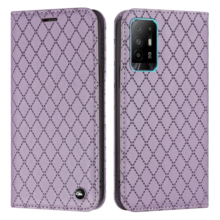 For OPPO A94 4G / A94 5G / A95 5G S11 RFID Diamond Lattice Flip Leather Phone Case