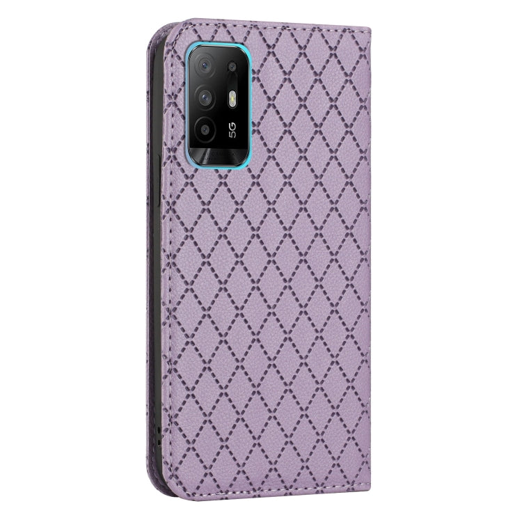For OPPO A94 4G / A94 5G / A95 5G S11 RFID Diamond Lattice Flip Leather Phone Case
