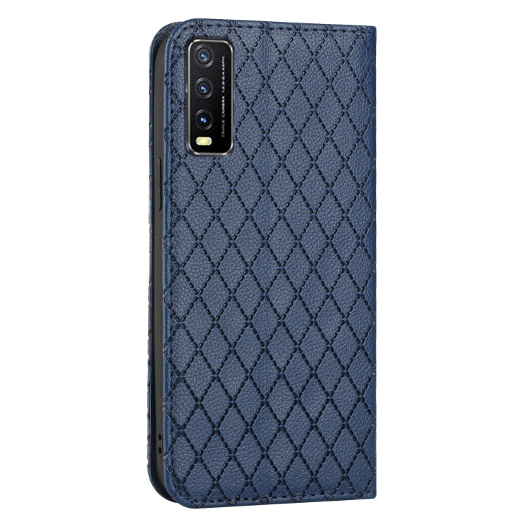 For vivo Y20 / Y20i / Y20s / Y12a S11 RFID Diamond Lattice Flip Leather Phone Case