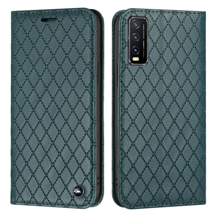 For vivo Y20 / Y20i / Y20s / Y12a S11 RFID Diamond Lattice Flip Leather Phone Case