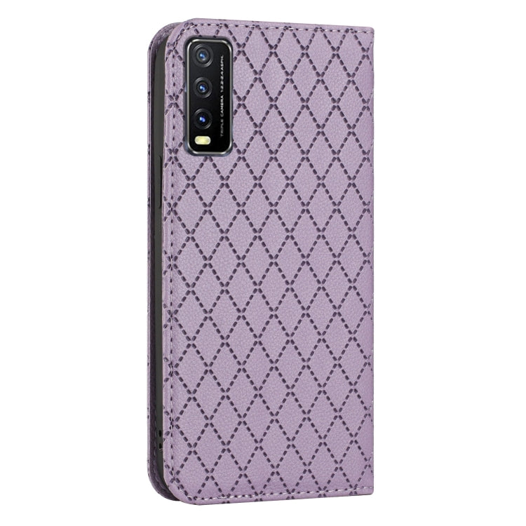 For vivo Y20 / Y20i / Y20s / Y12a S11 RFID Diamond Lattice Flip Leather Phone Case