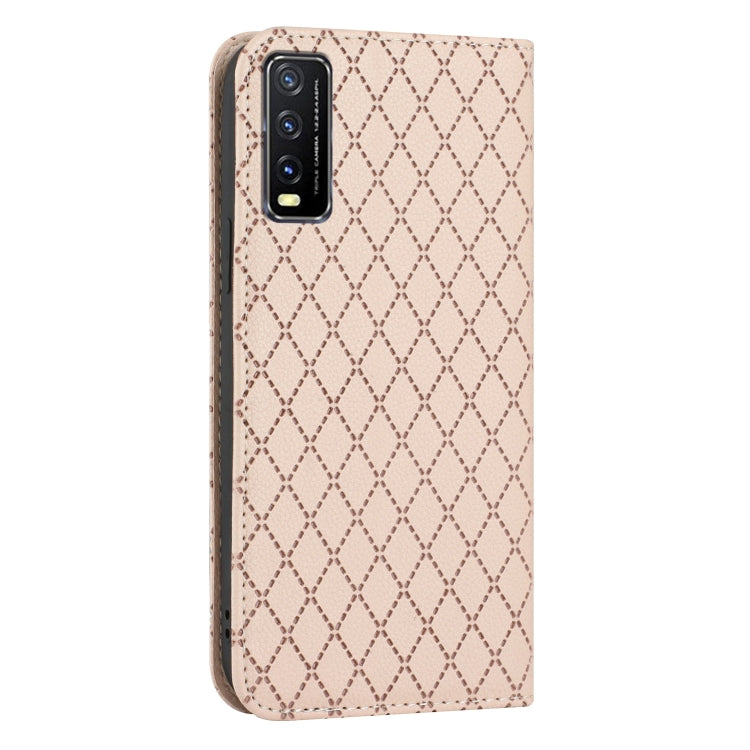 For vivo Y20 / Y20i / Y20s / Y12a S11 RFID Diamond Lattice Flip Leather Phone Case