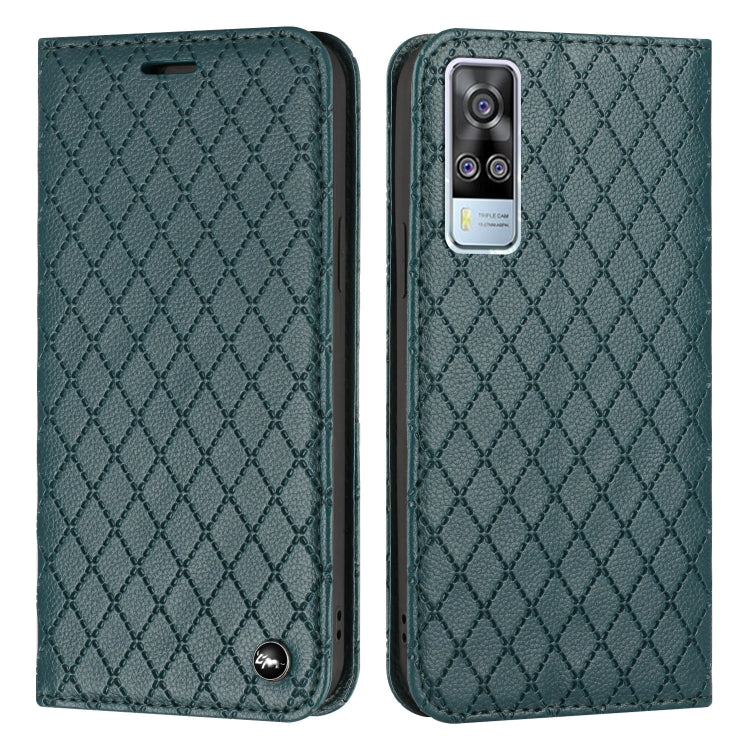 For vivo Y51s / Y51a / Y51 2020 S11 RFID Diamond Lattice Flip Leather Phone Case