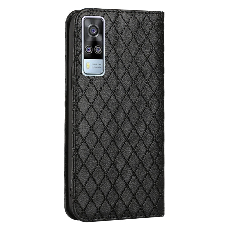 For vivo Y51s / Y51a / Y51 2020 S11 RFID Diamond Lattice Flip Leather Phone Case