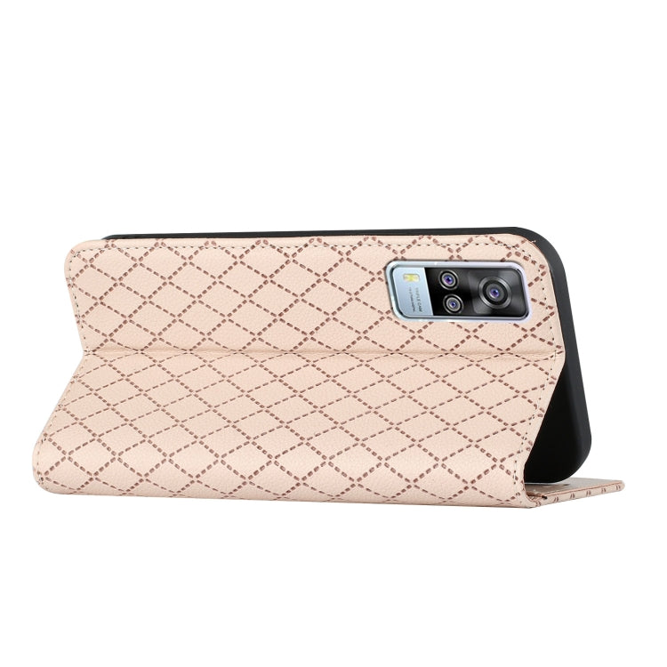 For vivo Y51s / Y51a / Y51 2020 S11 RFID Diamond Lattice Flip Leather Phone Case