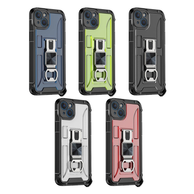 For iPhone 14 PC + TPU Shockproof Protective Phone Case with Corkscrew Holder
