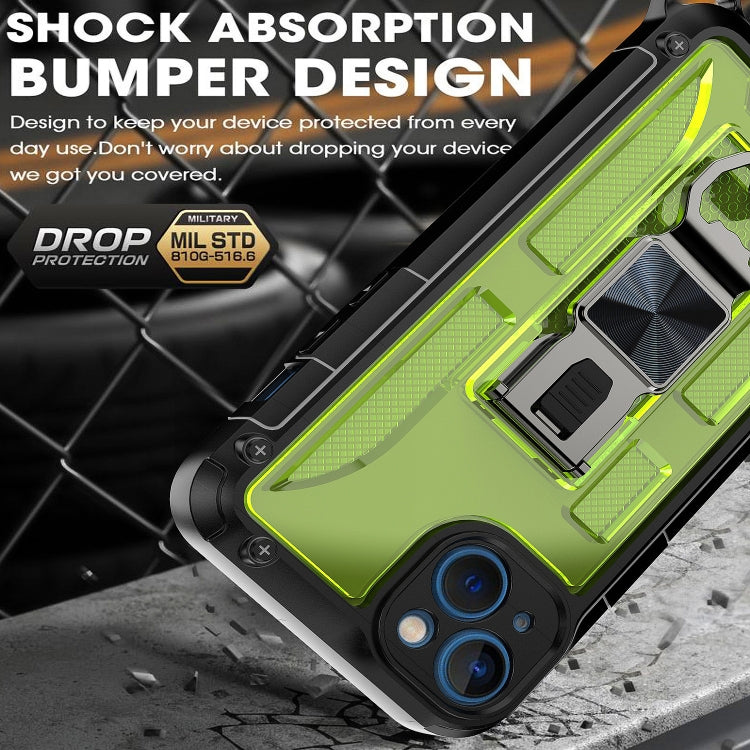 For iPhone 14 Plus PC + TPU Shockproof Protective Phone Case with Corkscrew Holder