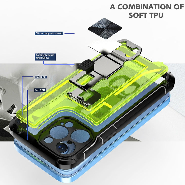 For iPhone 14 Pro PC + TPU Shockproof Protective Phone Case with Corkscrew Holder