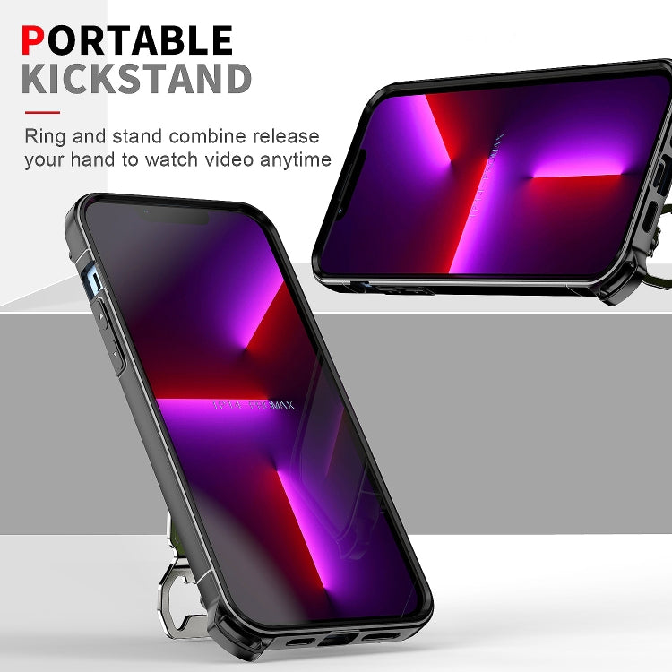 For iPhone 14 Pro PC + TPU Shockproof Protective Phone Case with Corkscrew Holder