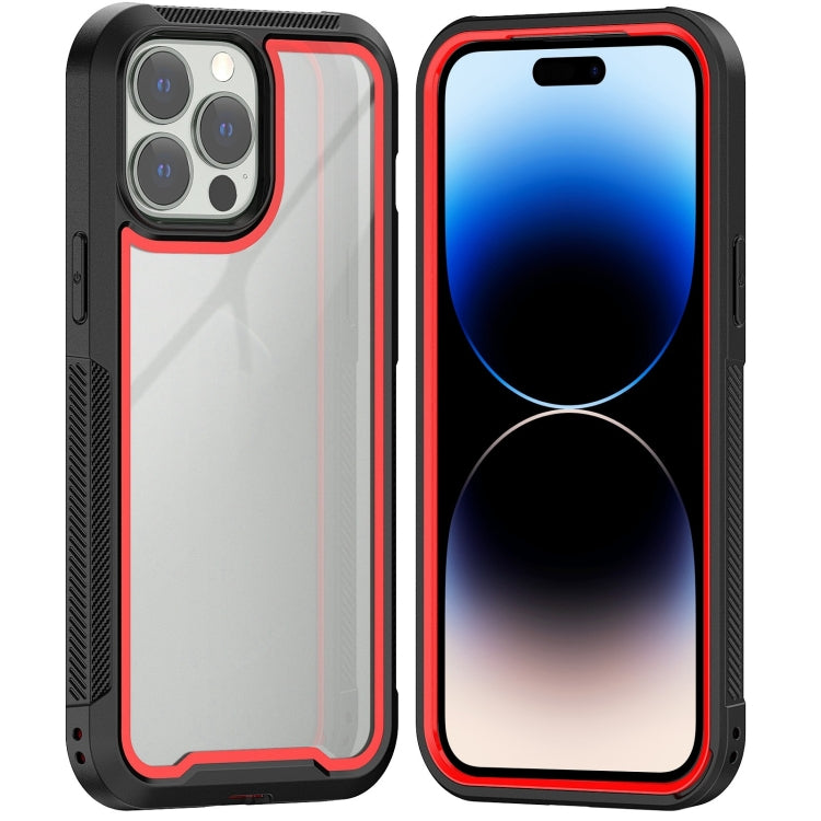 For iPhone 14 Pro Max Colorful Border TPU + PC Full Coverage Phone Case