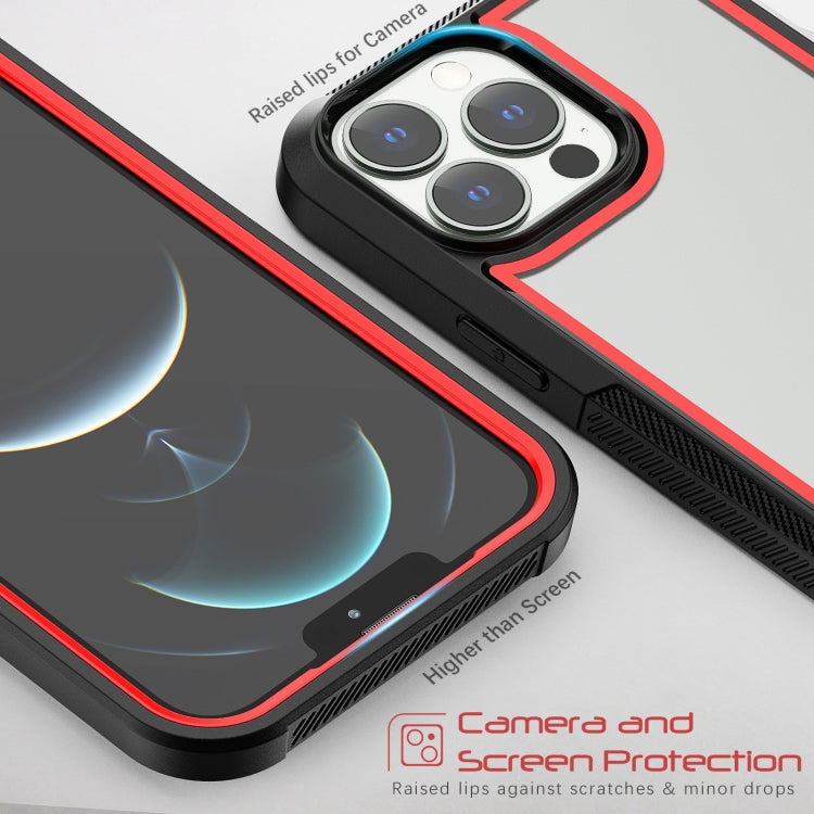 For iPhone 14 Pro Max Colorful Border TPU + PC Full Coverage Phone Case