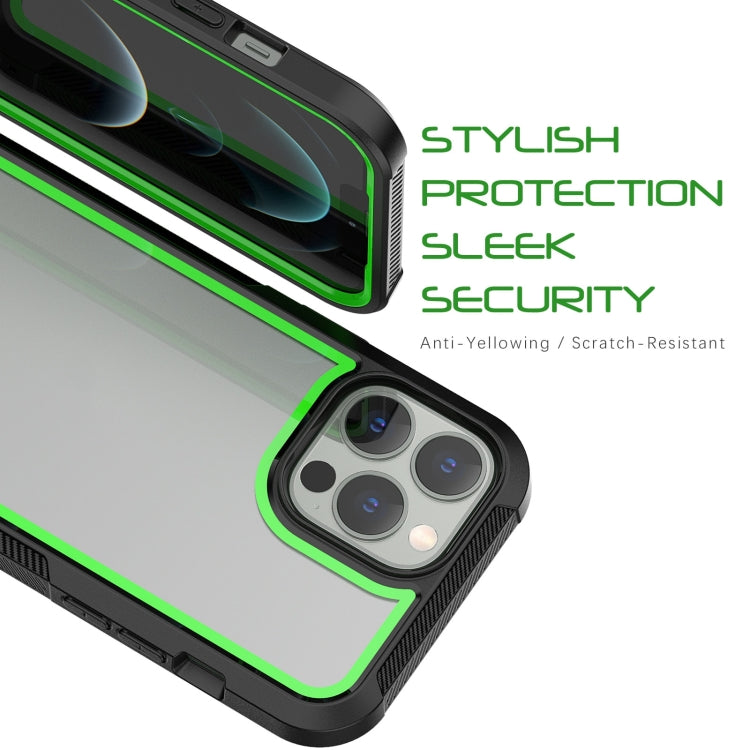 For iPhone 14 Pro Max Colorful Border TPU + PC Full Coverage Phone Case