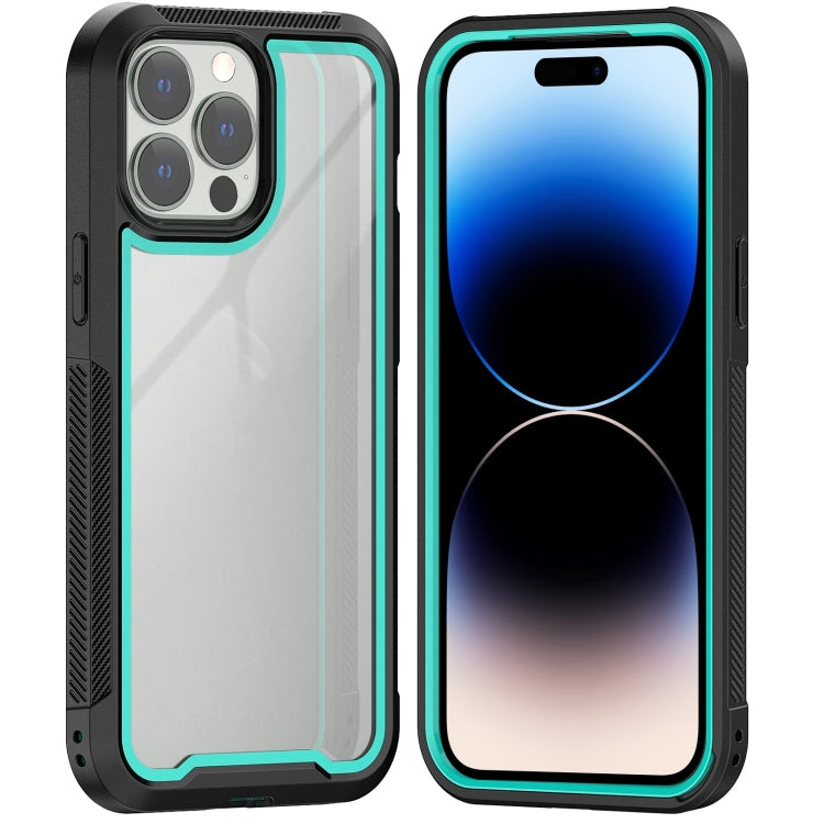 For iPhone 14 Pro Colorful Border TPU + PC Full Coverage Phone Case