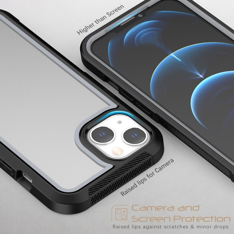 For iPhone 14 Colorful Border TPU + PC Full Coverage Phone Case