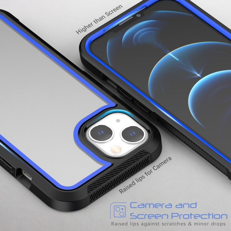 For iPhone 14 Colorful Border TPU + PC Full Coverage Phone Case