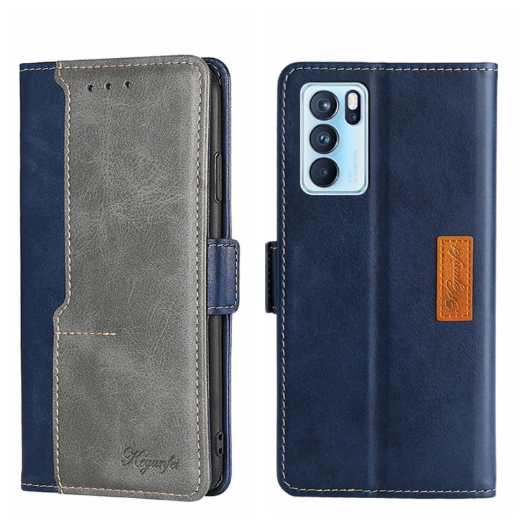 For OPPO Reno6 Pro 5G Contrast Color Side Buckle Leather Phone Case