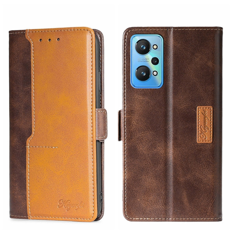 For OPPO Realme GT Neo2 5G Contrast Color Side Buckle Leather Phone Case