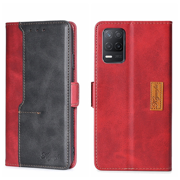 For OPPO Realme V13 5G Contrast Color Side Buckle Leather Phone Case