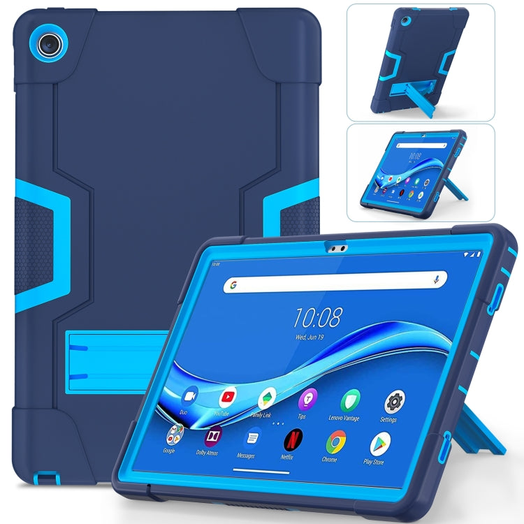 For Lenovo Tab M10 Plus 10.6 3rd Gen 2022 Contrast Color Robot Shockproof Silicone + PC Tablet Case