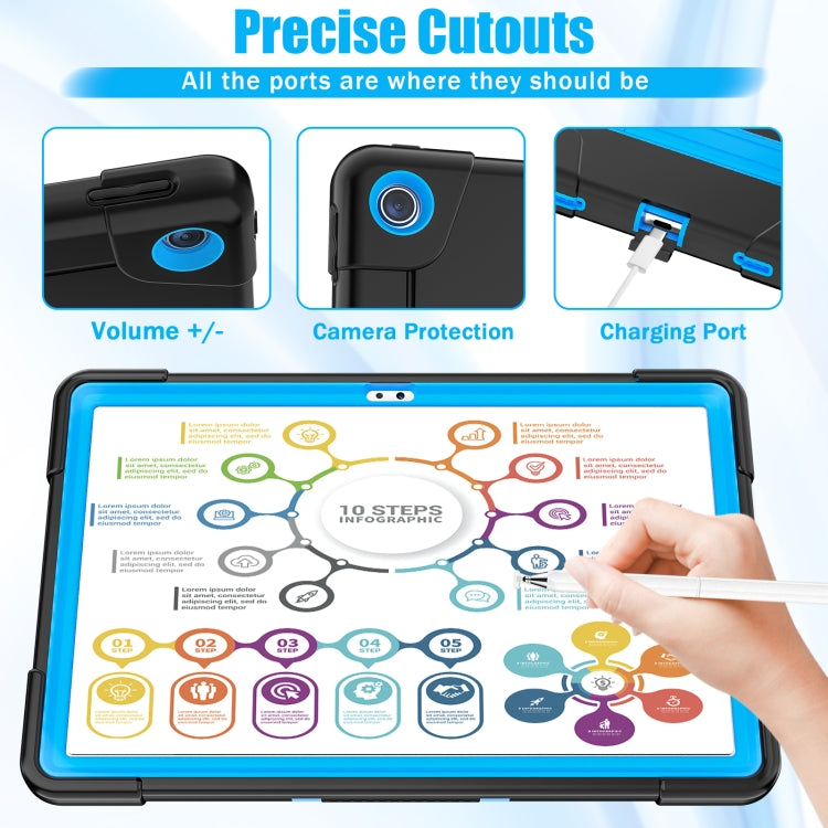 For Lenovo Tab M10 Plus 10.6 3rd Gen 2022 Contrast Color Robot Shockproof Silicone + PC Tablet Case