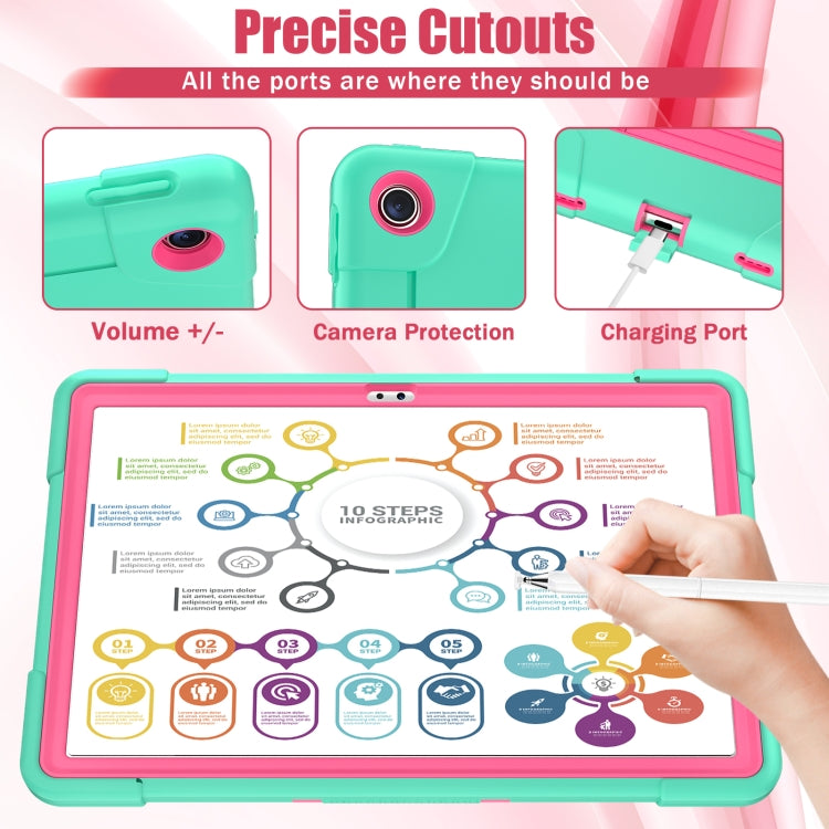 For Lenovo Tab M10 Plus 10.6 3rd Gen 2022 Contrast Color Robot Shockproof Silicone + PC Tablet Case