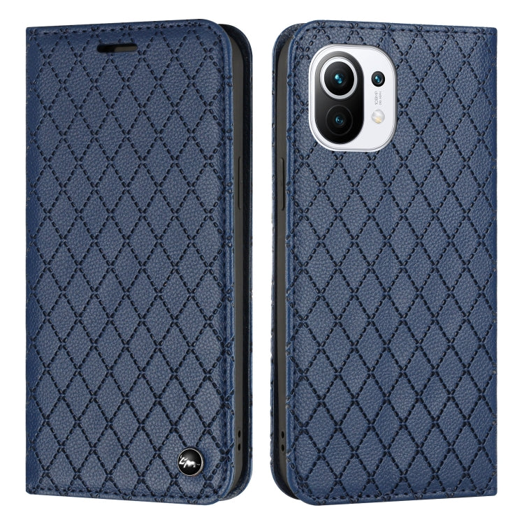 For Xiaomi Mi 11 Lite S11 RFID Diamond Lattice Flip Leather Phone Case