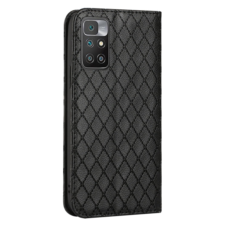 For Xiaomi Redmi 10 / 10 Prime / 10 2022 S11 RFID Diamond Lattice Flip Leather Phone Case