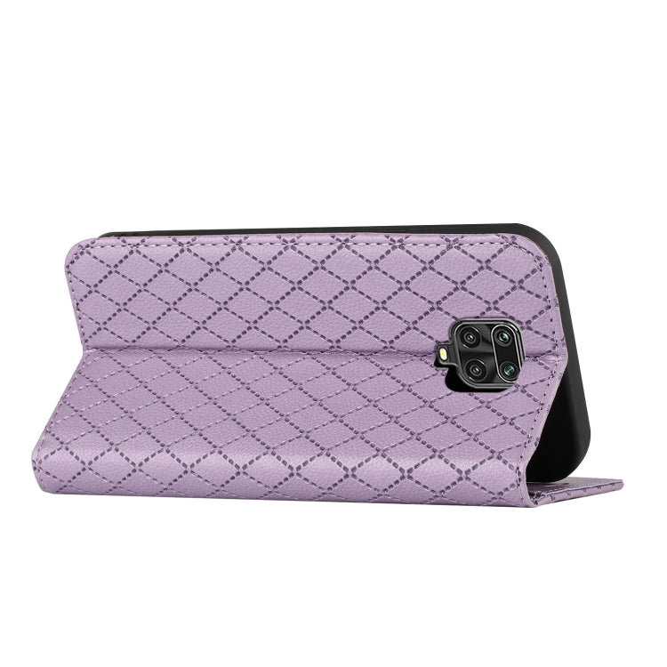 For Xiaomi Redmi Note 9 Pro / Note 9S S11 RFID Diamond Lattice Flip Leather Phone Case