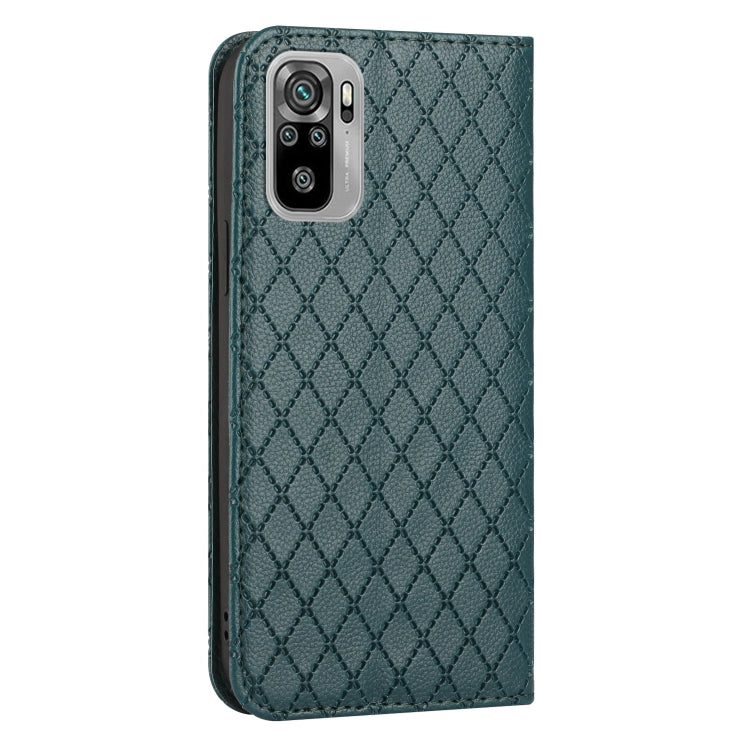 For Xiaomi Redmi Note 10 4G / Note 10S S11 RFID Diamond Lattice Flip Leather Phone Case